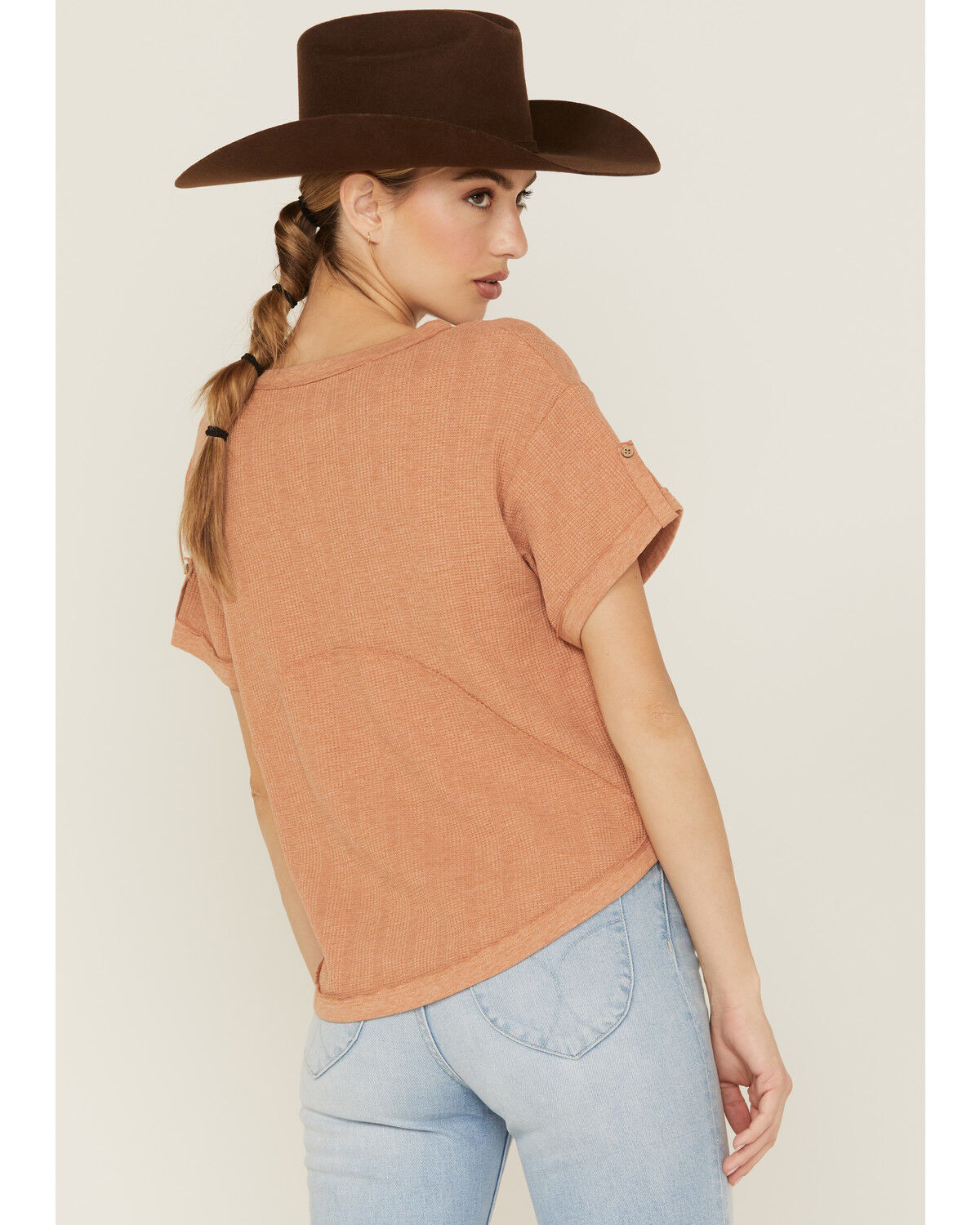 Image #4 - Cleo + Wolf Women's Relaxed Waffle Knit Henley Top, , hi-res