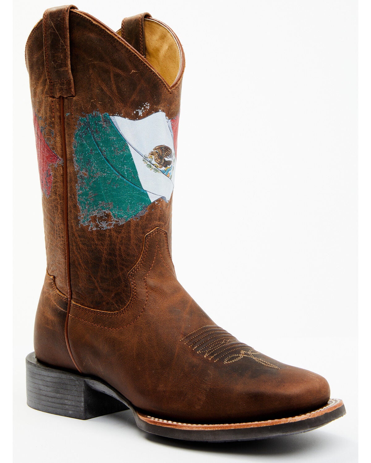 RANK 45&reg; Women's Arbie Western Performance Boots - Broad Square Toe, Brown, hi-res