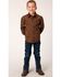 Image #3 - Roper Boys' Paisley Print Long Sleeve Snap Western Shirt, Brown, hi-res