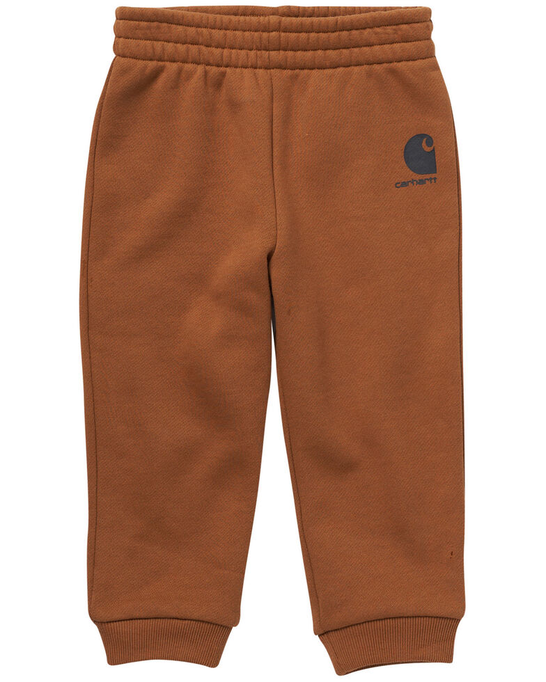 Carhartt Infant Boys' Brown Brandmark Graphic Loose Fit Fleece Sweatpant , Brown, hi-res