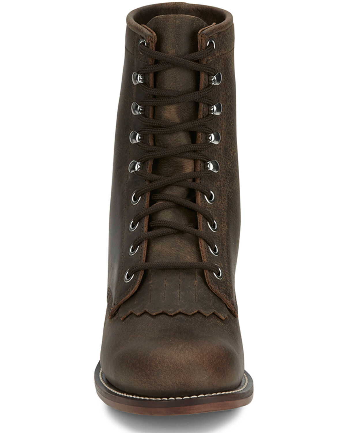 Image #4 - Justin Women's McKean Lace-Up Boots - Round Toe, Khaki, hi-res