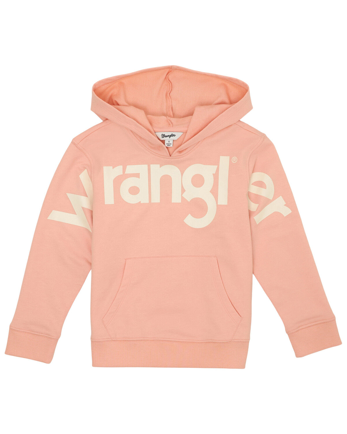 Image #1 - Wrangler Girls' Classic Logo Hoodie, Pink, hi-res