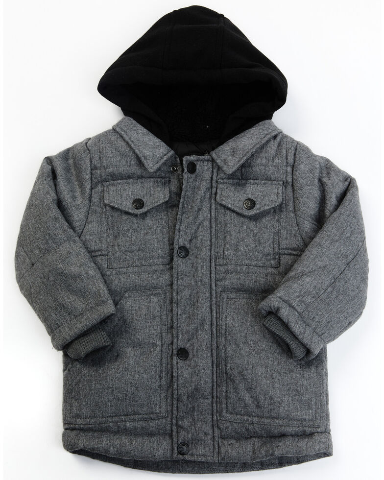 Urban Republic Toddler-Boys' Wool Fleece Grey Light Hooded Jacket , Grey, hi-res