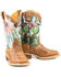 Image #1 - Tin Haul Girls' Cactilicious Crackled Boots - Broad Square Toe, Brown, hi-res