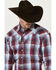 Image #2 - Stetson Men's Plaid Print Long Sleeve Pearl Snap Western Shirt, Wine, hi-res