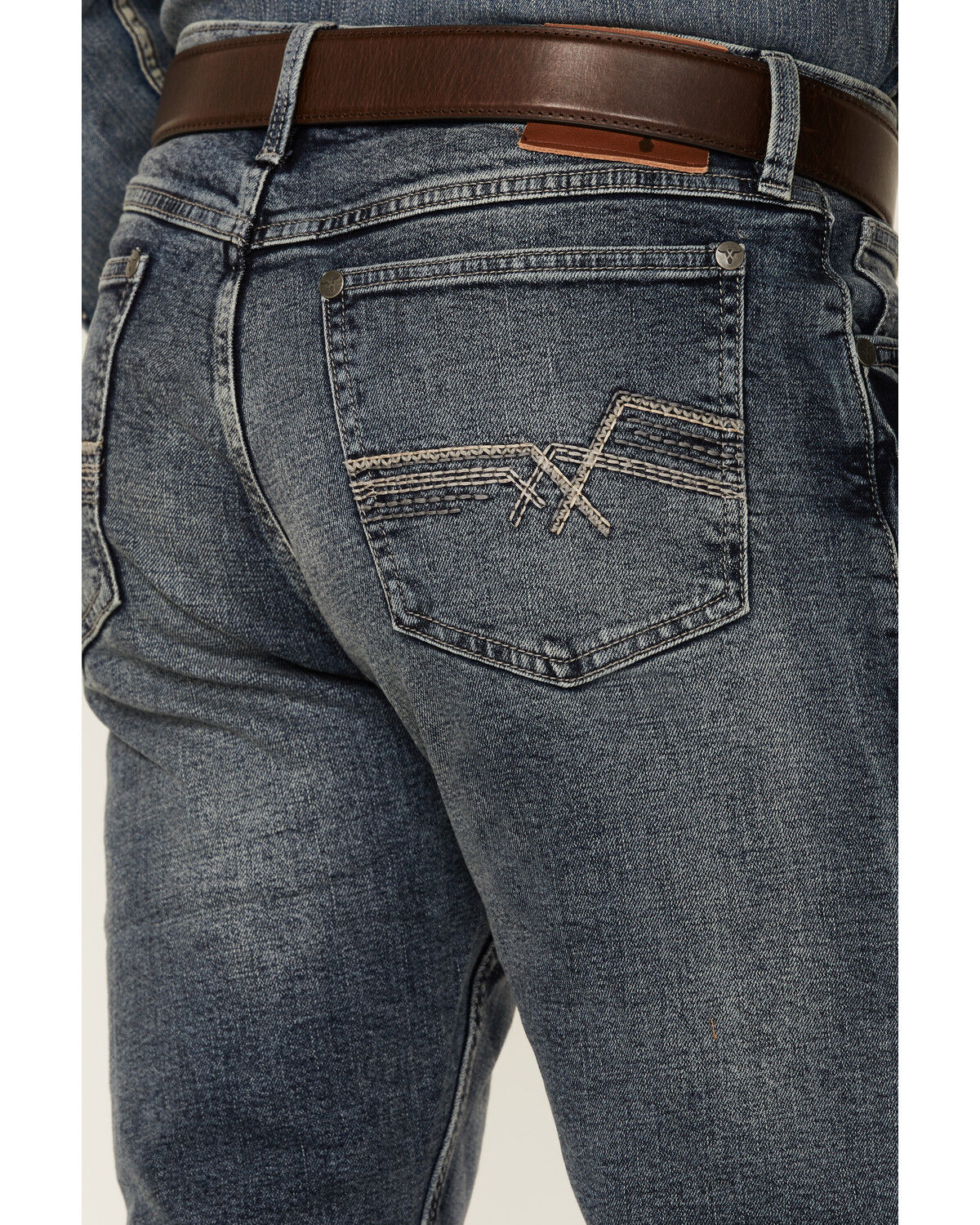 Image #4 - Wrangler 20X Men's No.42 Cayuse Medium Wash Stretch Slim Bootcut Jeans, , hi-res