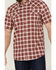 Image #3 - Moonshine Spirit&reg; Men's Legend Plaid Print Short Sleeve Snap Western Shirt, Burgundy, hi-res