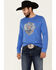 Wrangler Men's Eagle Shield Logo Graphic Long Sleeve T-Shirt , Blue, hi-res