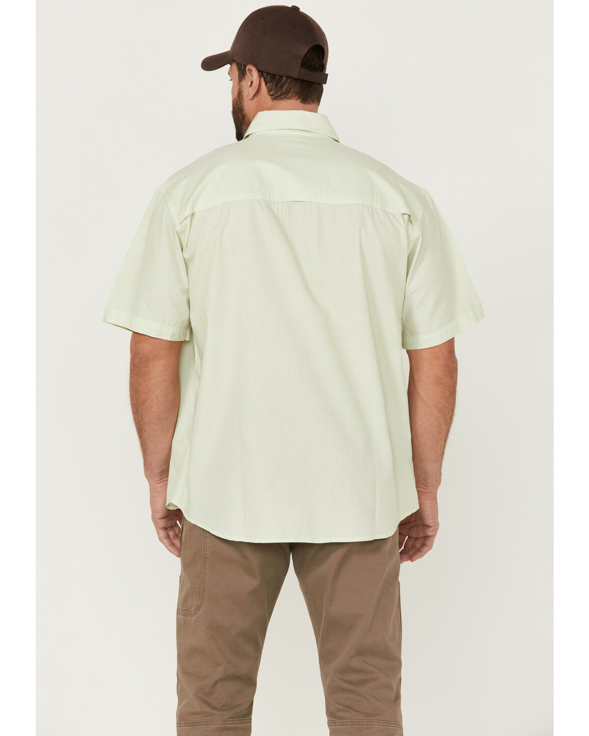 Image #4 - Resistol Men's Solid Short Sleeve Button-Down Western Shirt, Sage, hi-res