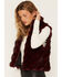 Image #2 - Cripple Creek Women's Faux Fur Zip-Up Vest, Red, hi-res