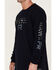 Image #3 - Hawx Men's FR Flag Logo Graphic Long Sleeve Work T-Shirt , Navy, hi-res