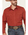 Image #3 - Wrangler Men's Tonal Striped Long Sleeve Pearl Snap Western Shirt, Burgundy, hi-res