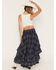 Image #3 - Cleo + Wolf Women's Plaid Print High Low Ruffle Midi Skirt, Navy, hi-res