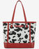Image #1 - Wrangler Women's Cow Print Tote Bag, Red, hi-res