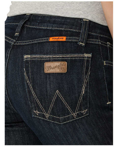 Image #3 - Wrangler Women's FR Mae Cherry Point Dark Wash Bootcut Work Jeans , Indigo, hi-res