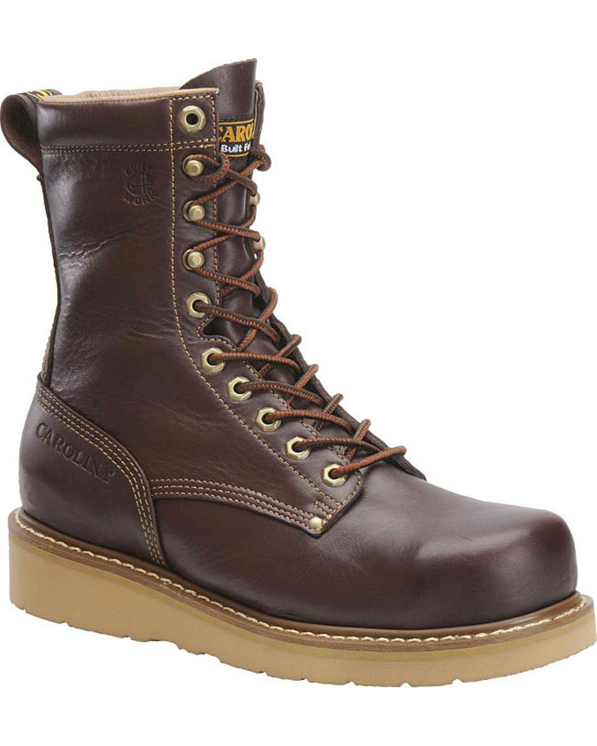 Image #1 - Carolina Men's Dark Brown Amp Hi 8" Work Boots - Steel Toe, Dark Brown, hi-res
