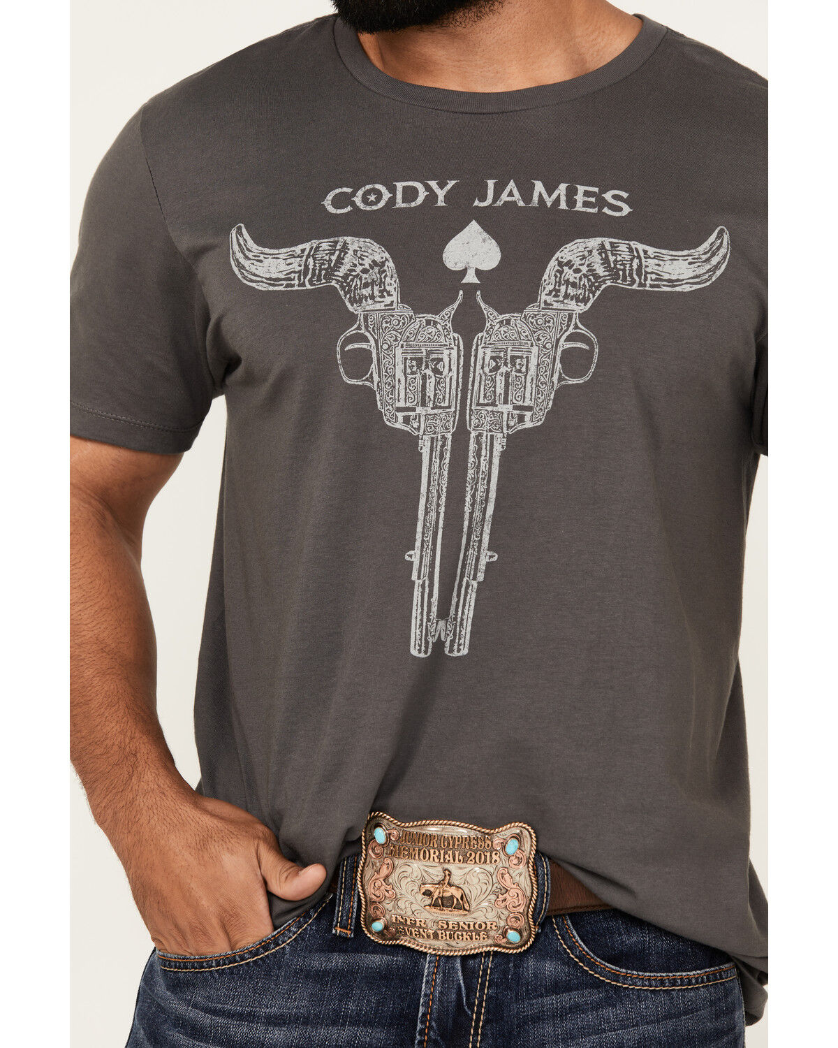Image #3 - Cody James Men's Bullhead Guns Short Sleeve Graphic T-Shirt, Grey, hi-res