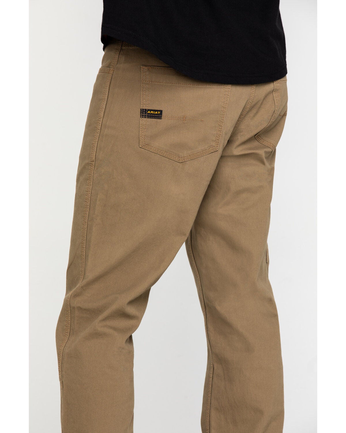 Image #4 - Ariat Men's Khaki Rebar M4 Made Tough Durastretch Straight Leg Work Pants, Beige/khaki, hi-res