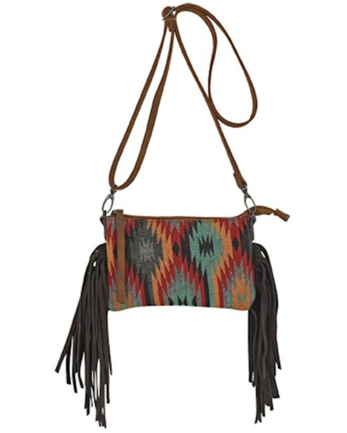 Image #1 - Justin Women's Jacquard Small Crossbody Bag, Red, hi-res
