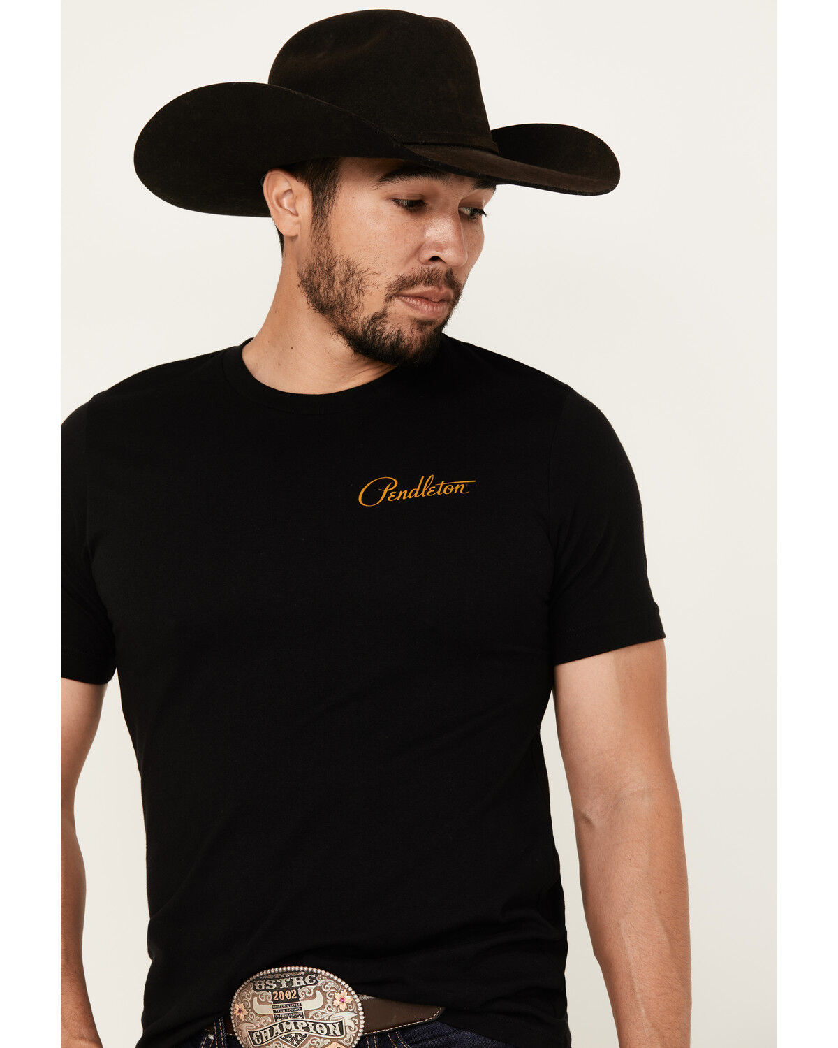 Image #3 - Pendleton Men's Boot Barn Exclusive Bison Harding Logo Short Sleeve Graphic T-Shirt, Black, hi-res