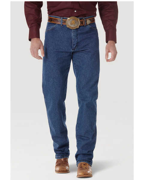 Wrangler Men's Medium Wash High Rise Original Cowboy Bootcut Jeans, Blue, hi-res