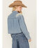 Image #4 - Cleo + Wolf Women's Medium Wash Cropped Denim Shirt, Medium Wash, hi-res