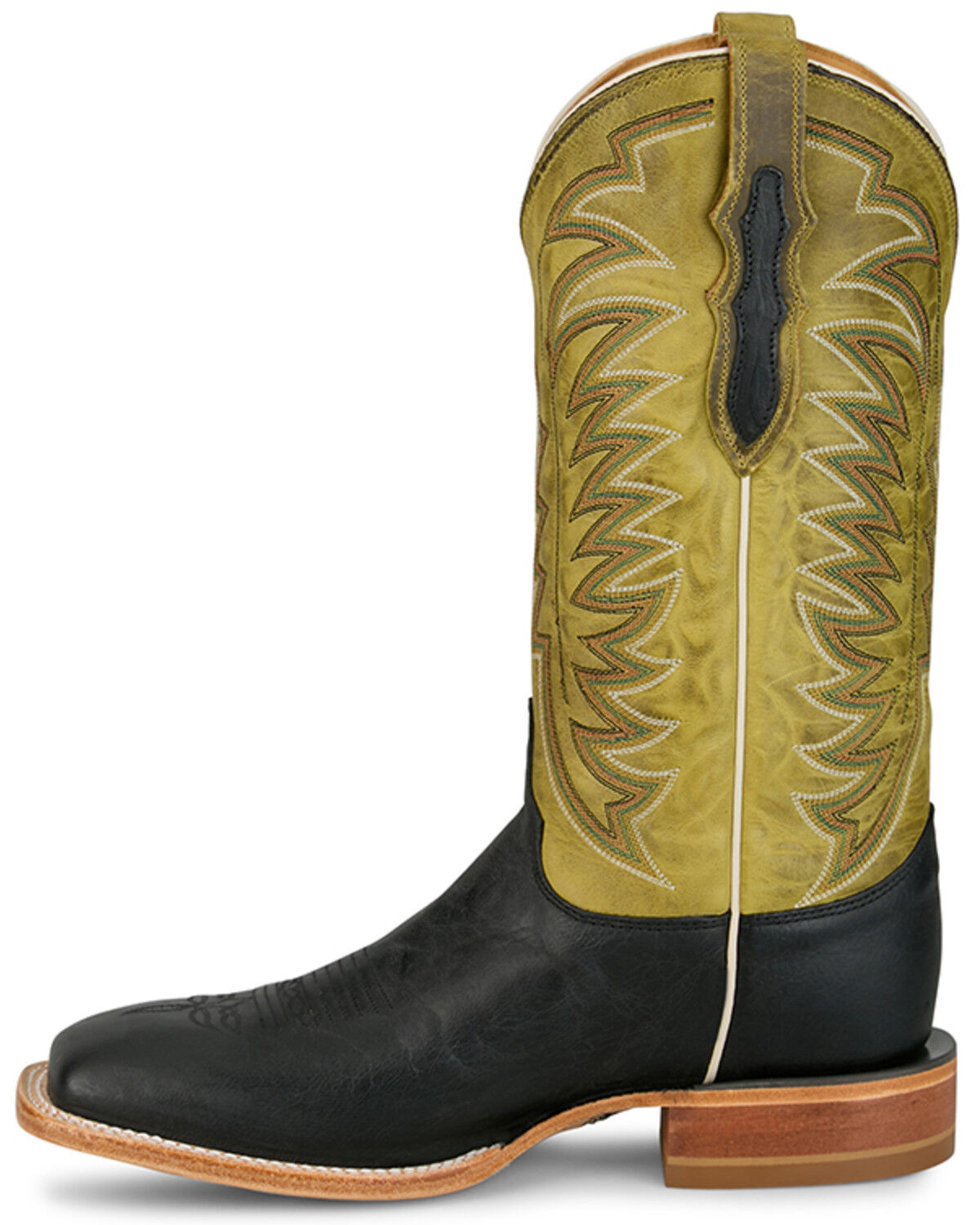 Image #3 - Justin Men's Burchett Western Boots - Broad Square Toe, Black, hi-res