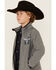 Image #2 - Cowboy Hardware Boys' Skull Flag Softshell Jacket, Grey, hi-res