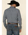 Cody James Men's Ash Small Plaid Long Sleeve Western Flannel Shirt - Tall , Navy, hi-res