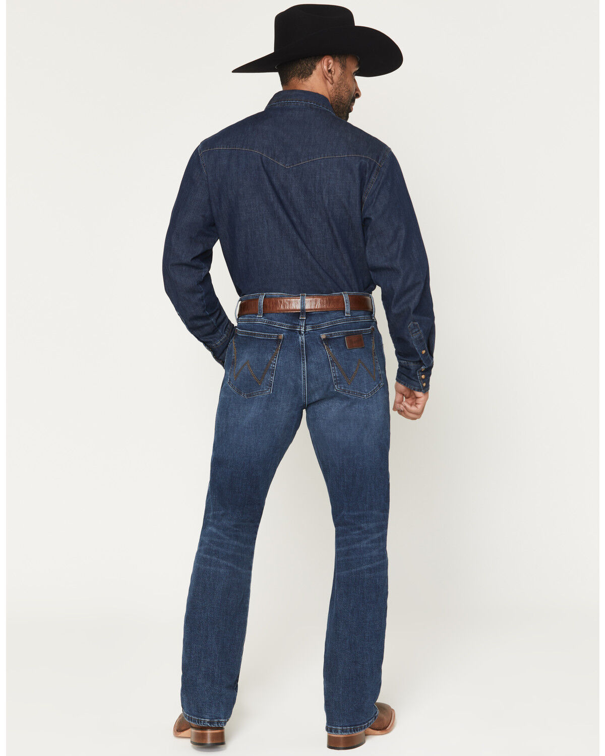 Image #3 - Wrangler Retro Men' Dark Wash Relaxed Bootcut Stretch Denim Jeans, Dark Wash, hi-res
