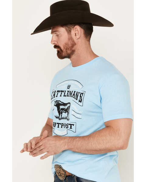 Cinch Men's Cattleman's Outpost Short Sleeve Graphic T-Shirt, Light Blue, hi-res