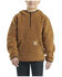 Image #1 - Carhartt Boys' Sherpa Half Zip Hooded Pullover, Brown, hi-res