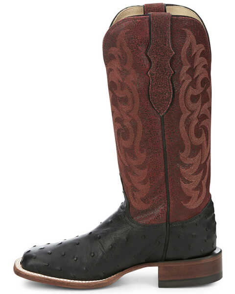 Image #3 - Justin Women's Exotic Full Quill Ostrich Western Boots - Broad Square Toe, Black, hi-res