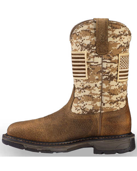 Image #3 - Ariat Men's WorkHog® Patriot Western Boots - Steel Toe , Brown, hi-res