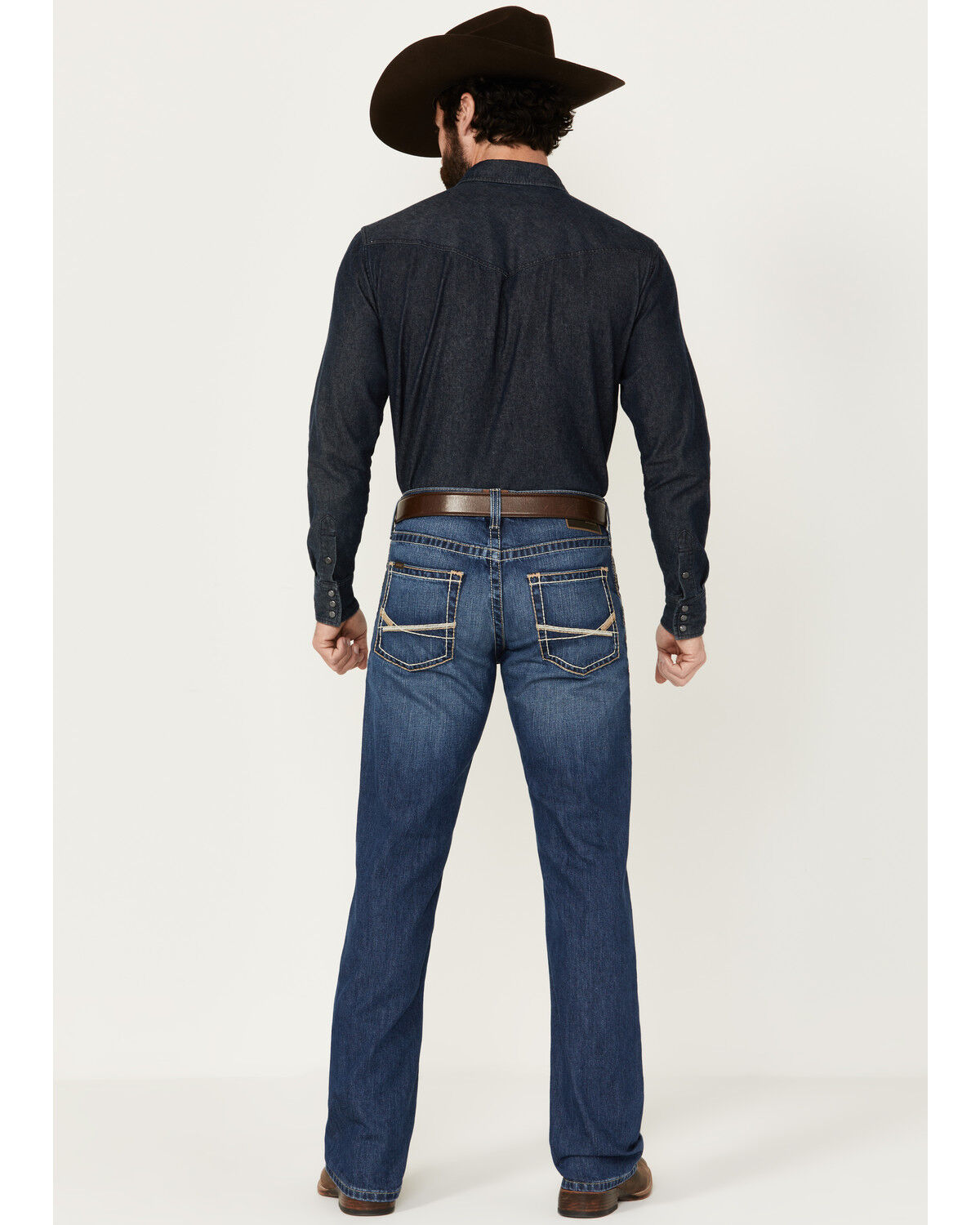 Image #3 - Ariat Men's M5 Medium Wash Pismo Bucklin Straight Denim Jeans - Big, Medium Wash, hi-res