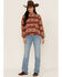 RANK 45 Women's Southwestern Striped Hoodie, Rust Copper, hi-res