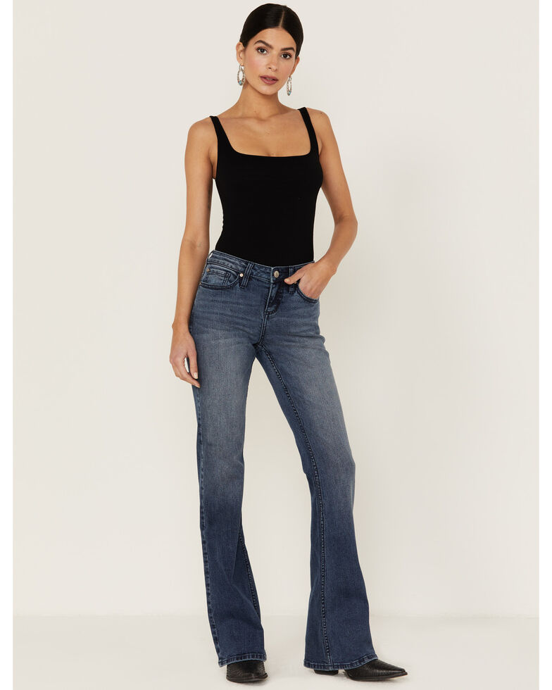 Shyanne Women's  Mr. Dreamer Mid Basic Bootcut Jeans, Medium Wash, hi-res