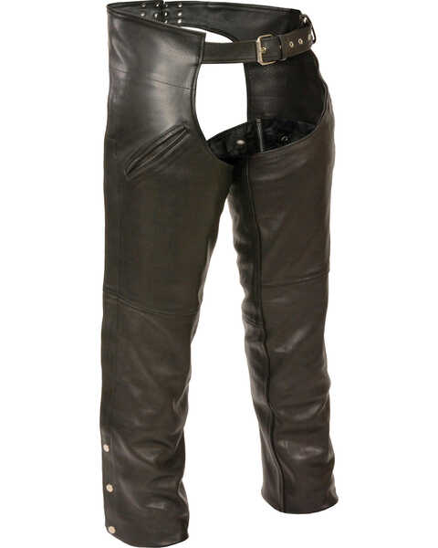 Image #1 - Milwaukee Leather Men's Slash Pocket Thermal Liner Chaps - 3X, Black, hi-res