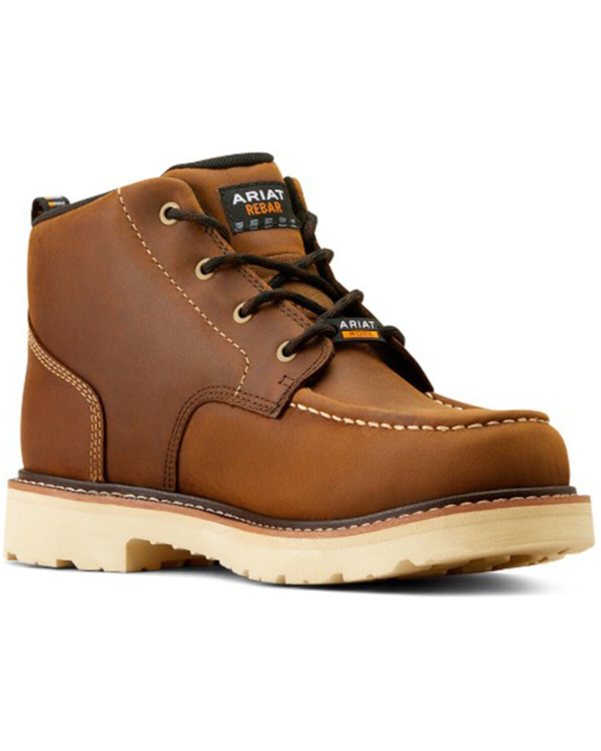 Ariat Men's Rebar Lift Chukka Waterproof Work Boots - Soft Toe, Brown, hi-res