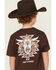 Image #1 - Cody James Boys' Southwestern Skull Short Sleeve Graphic T-Shirt, Dark Brown, hi-res