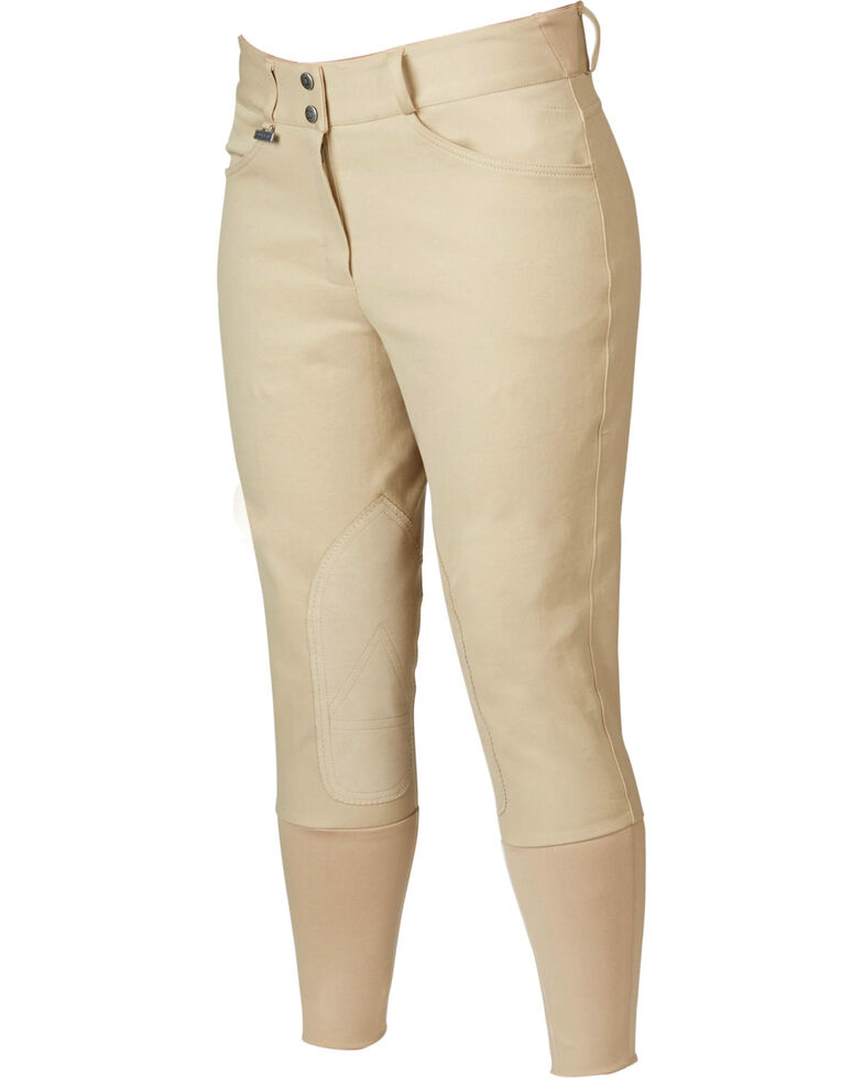 Dublin Everyday Shapely Euro Seat Front Zip Breeches, Beige, hi-res