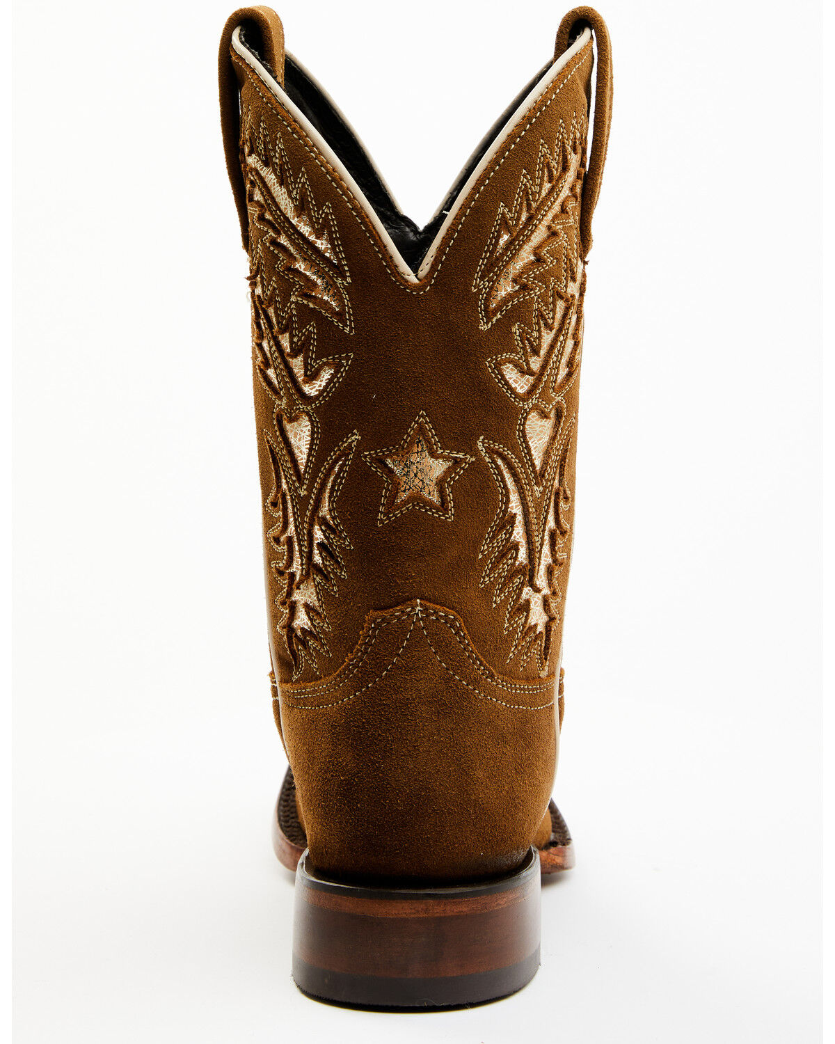 Image #5 - Caborca Silver Women's Maisie Star And Hearts Inlay Western Boots - Broad Square Toe, Tan, hi-res