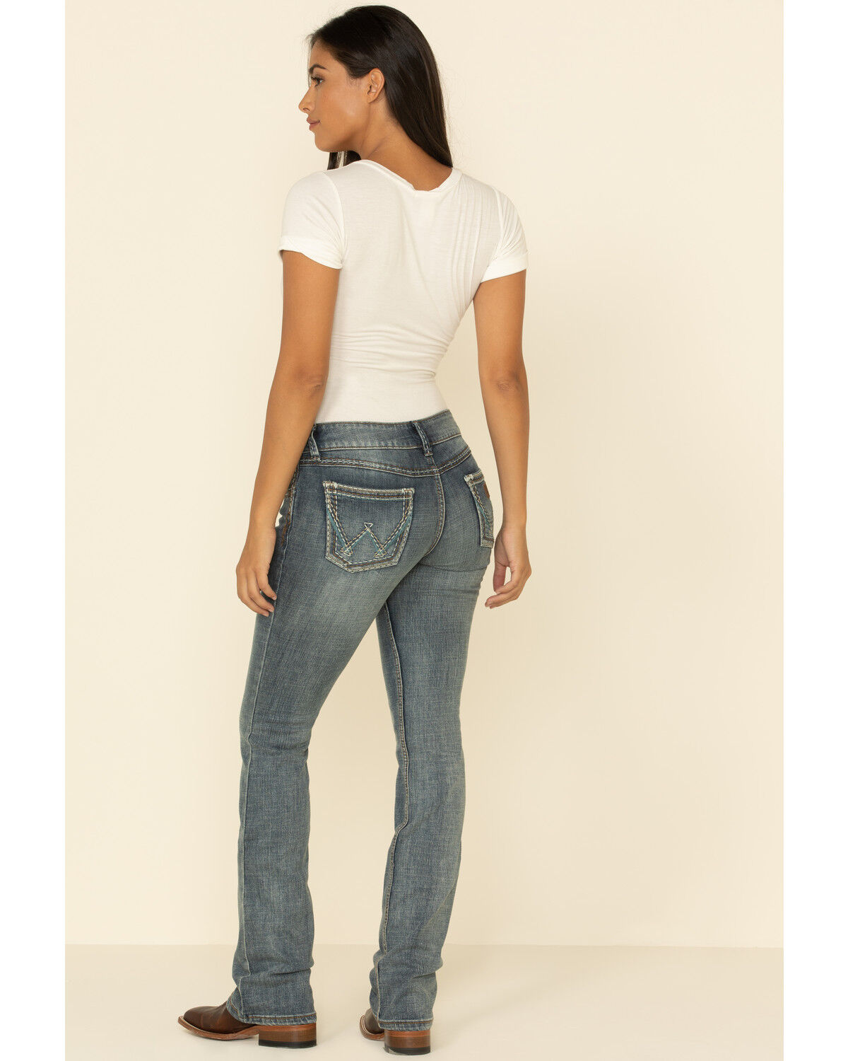 Image #9 - Wrangler Retro Women's Sadie Embroidered Pocket Low Rise Bootcut Jeans, Indigo, hi-res
