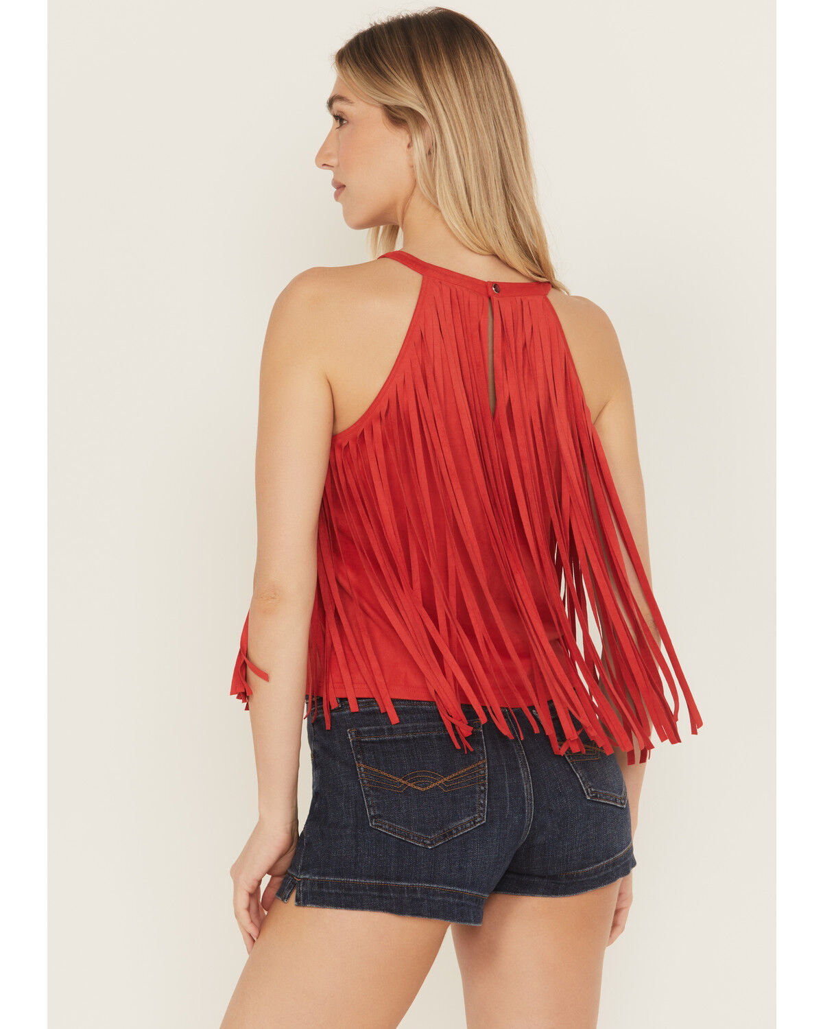 Image #4 - Idyllwind Women's Madie Faux Suede Fringe Tank, Coral, hi-res