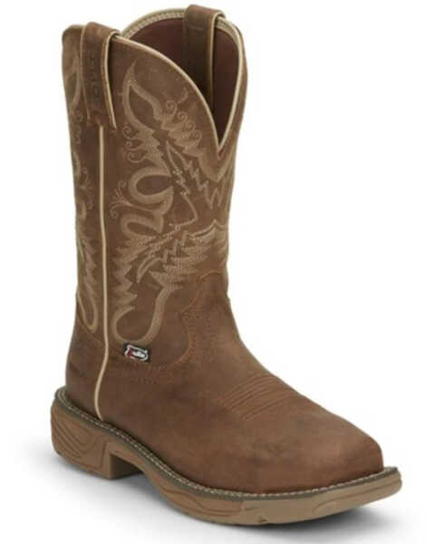 Justin Women's Rush Waterproof Western Work Boots - Soft Toe, Tan, hi-res