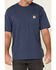 Carhartt Men's Loose Fit Heavyweight Logo Pocket Work T-Shirt, Dark Blue, hi-res
