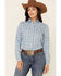 Stetson Women's Embroidered Schiffli Paisley Long Sleeve Snap Western Shirt , Blue, hi-res