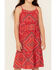 Image #3 - Wrangler Girls' Southwestern Print Sleeveless Maxi Dress, Red, hi-res