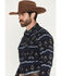 Image #2 - Cody James Men's Ironwood Southwestern Striped Long Sleeve Snap Flannel Shirt, Navy, hi-res