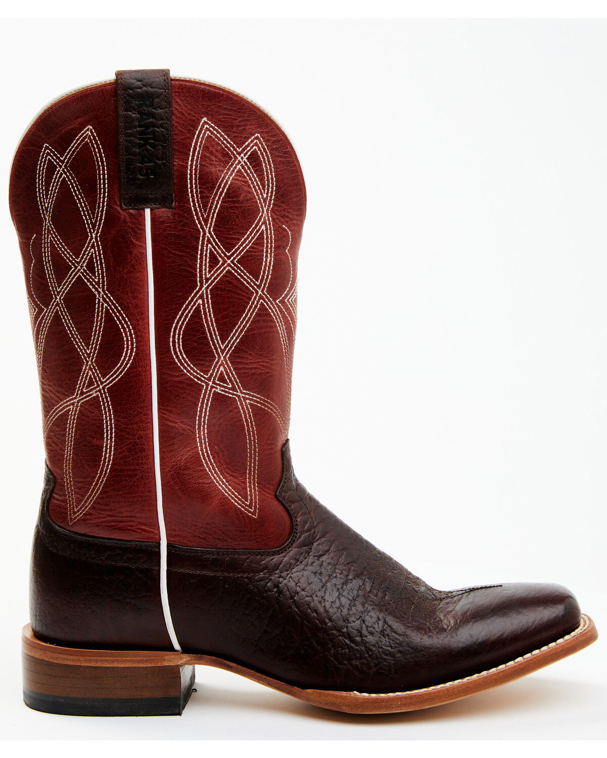 Image #2 - RANK 45® Men's Deuce Western Boots - Broad Square Toe, Red/brown, hi-res